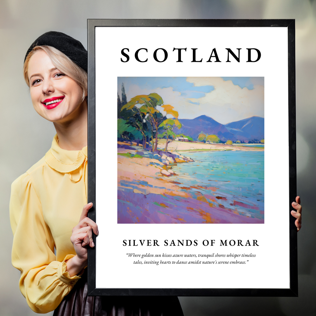 Person holding a poster of Silver Sands of Morar