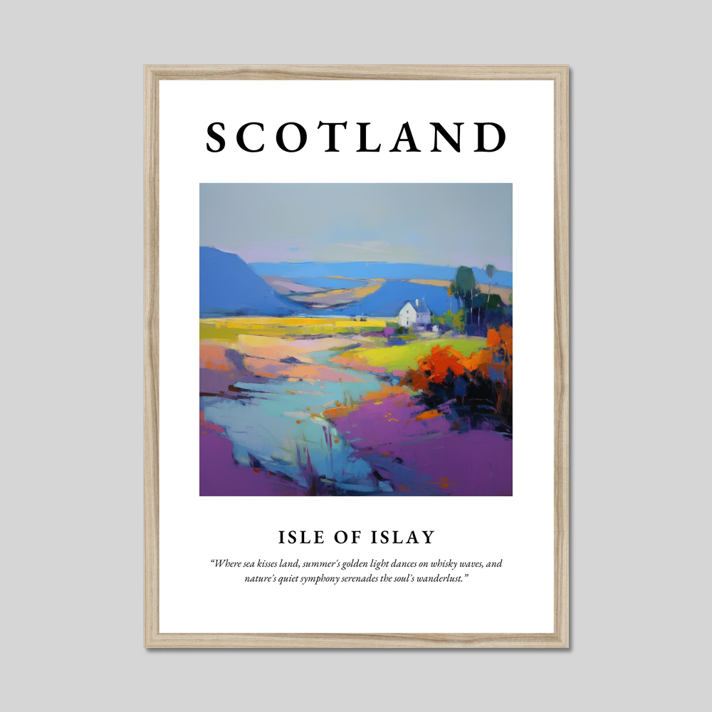 Poster in a natural frame with the word Scotland