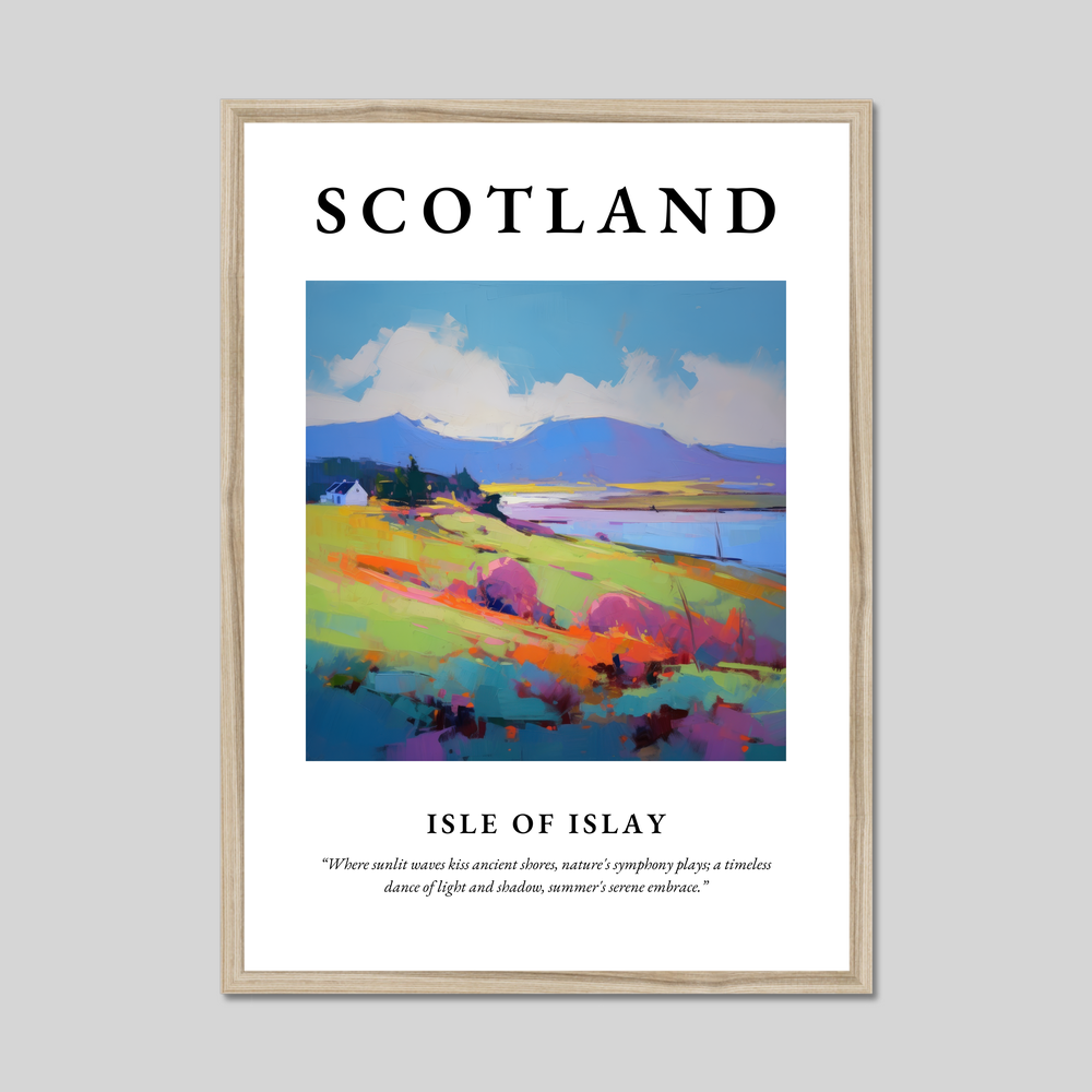 Poster in a natural frame with the word Scotland