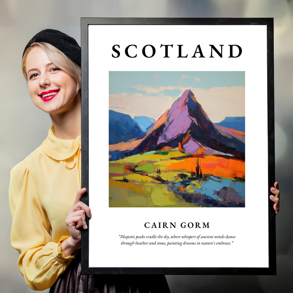 Person holding a poster of Cairn Gorm