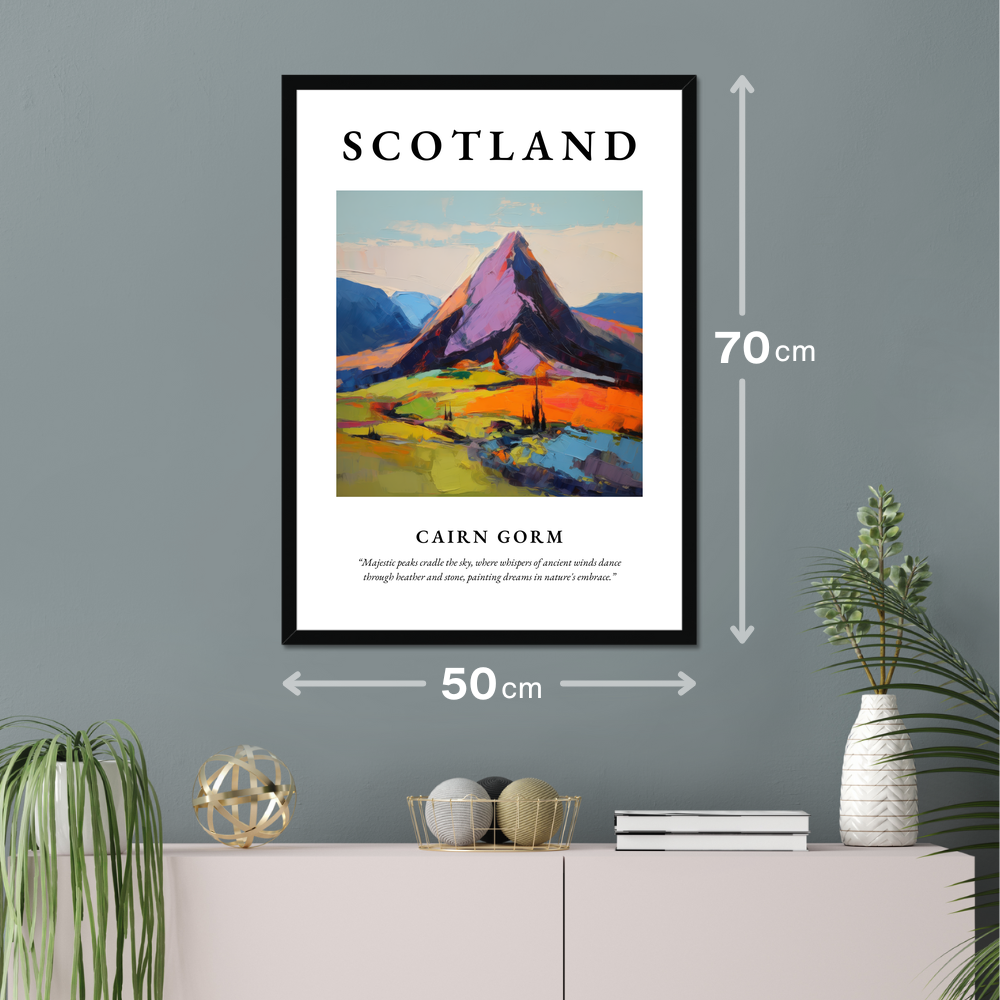 Poster of Cairn Gorm hanging on a wall