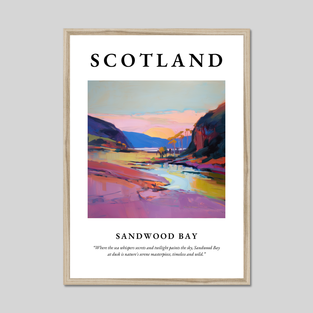 Poster in a natural frame with the word Scotland