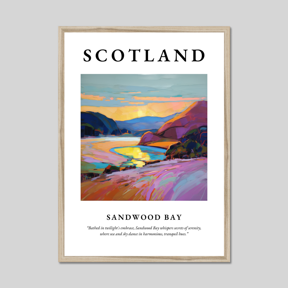 Poster in a natural frame with the word Scotland