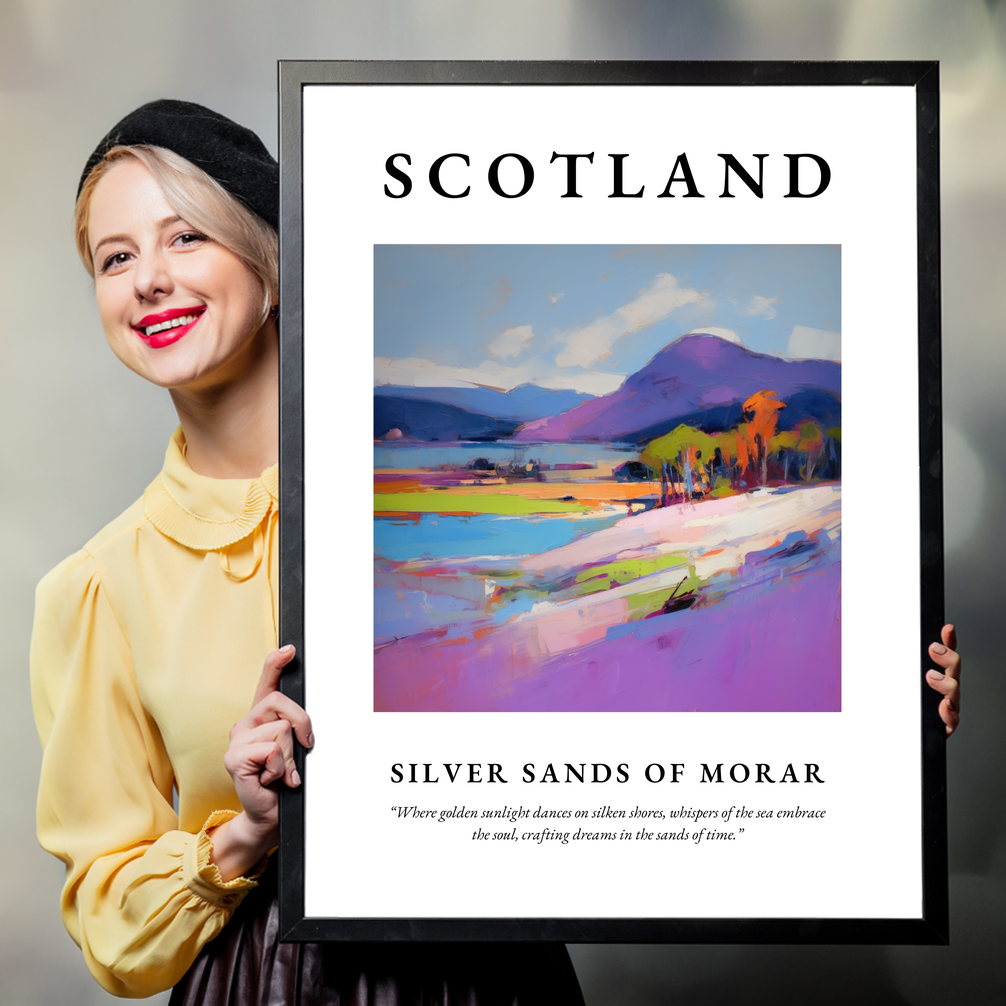 Person holding a poster of Silver Sands of Morar