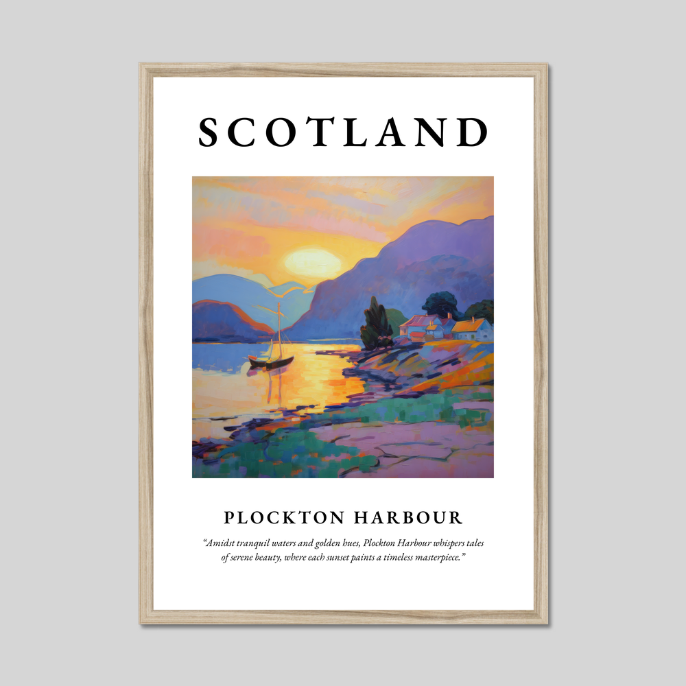 Poster in a natural frame with the word Scotland