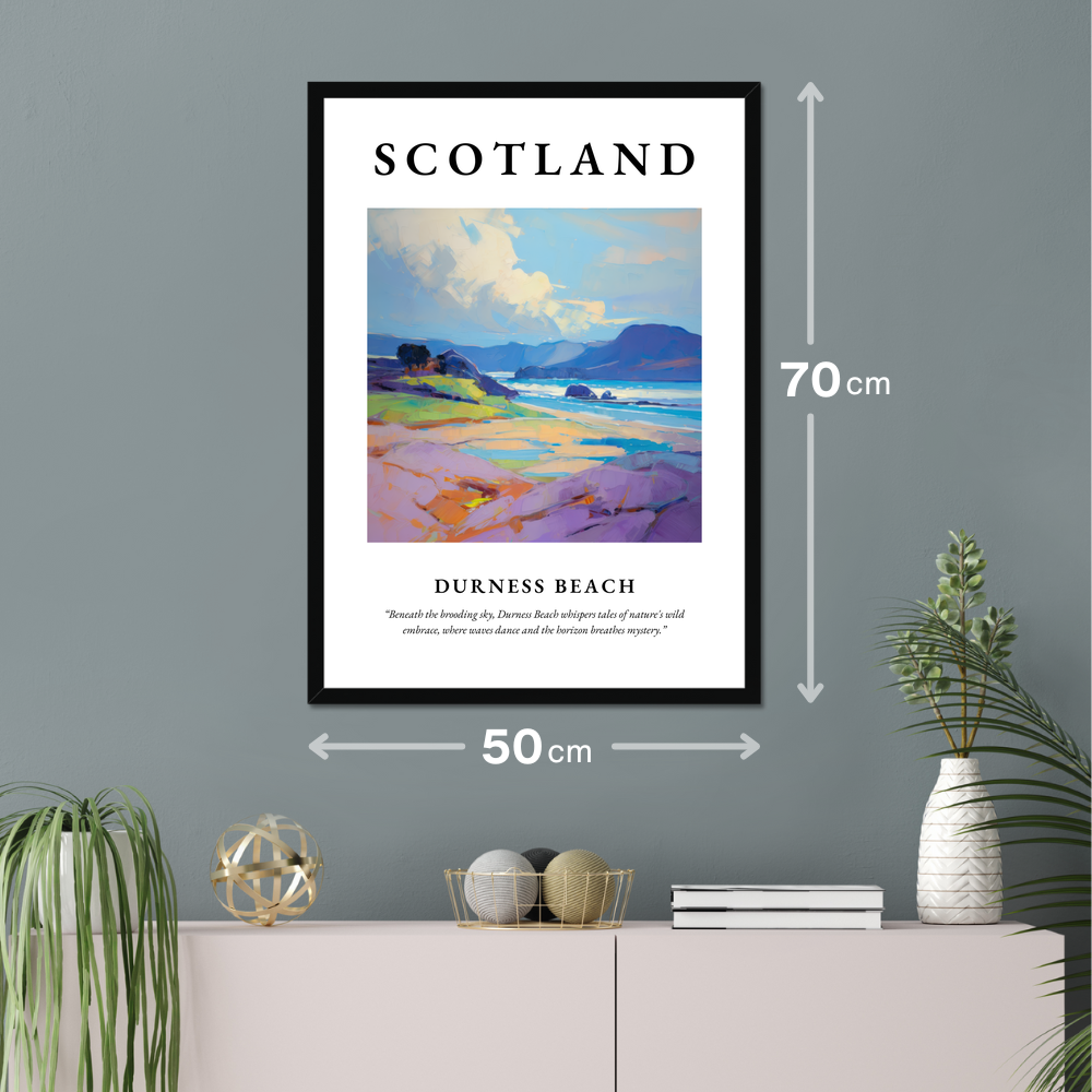 Poster of Durness Beach hanging on a wall