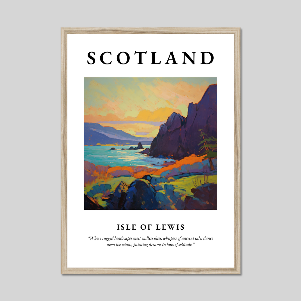 Poster in a natural frame with the word Scotland