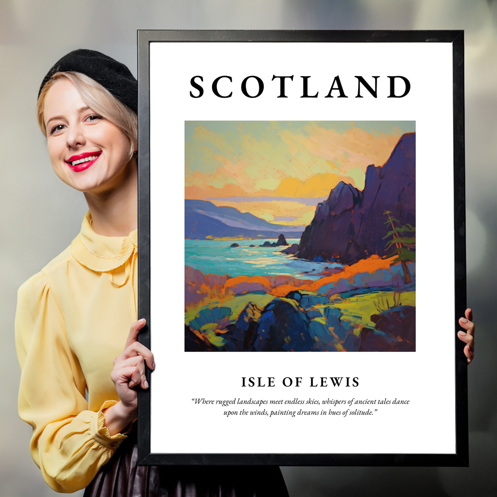 Person holding a poster of Isle of Lewis