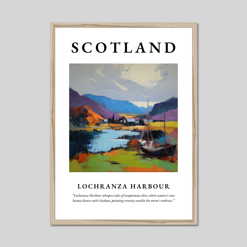 Poster in a natural frame with the word Scotland