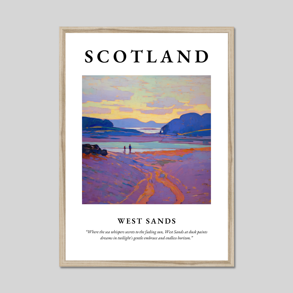 Poster in a natural frame with the word Scotland