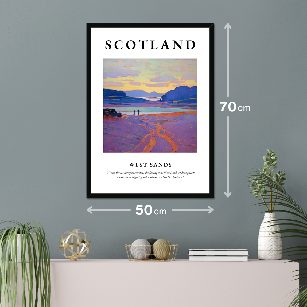 Poster of West Sands hanging on a wall