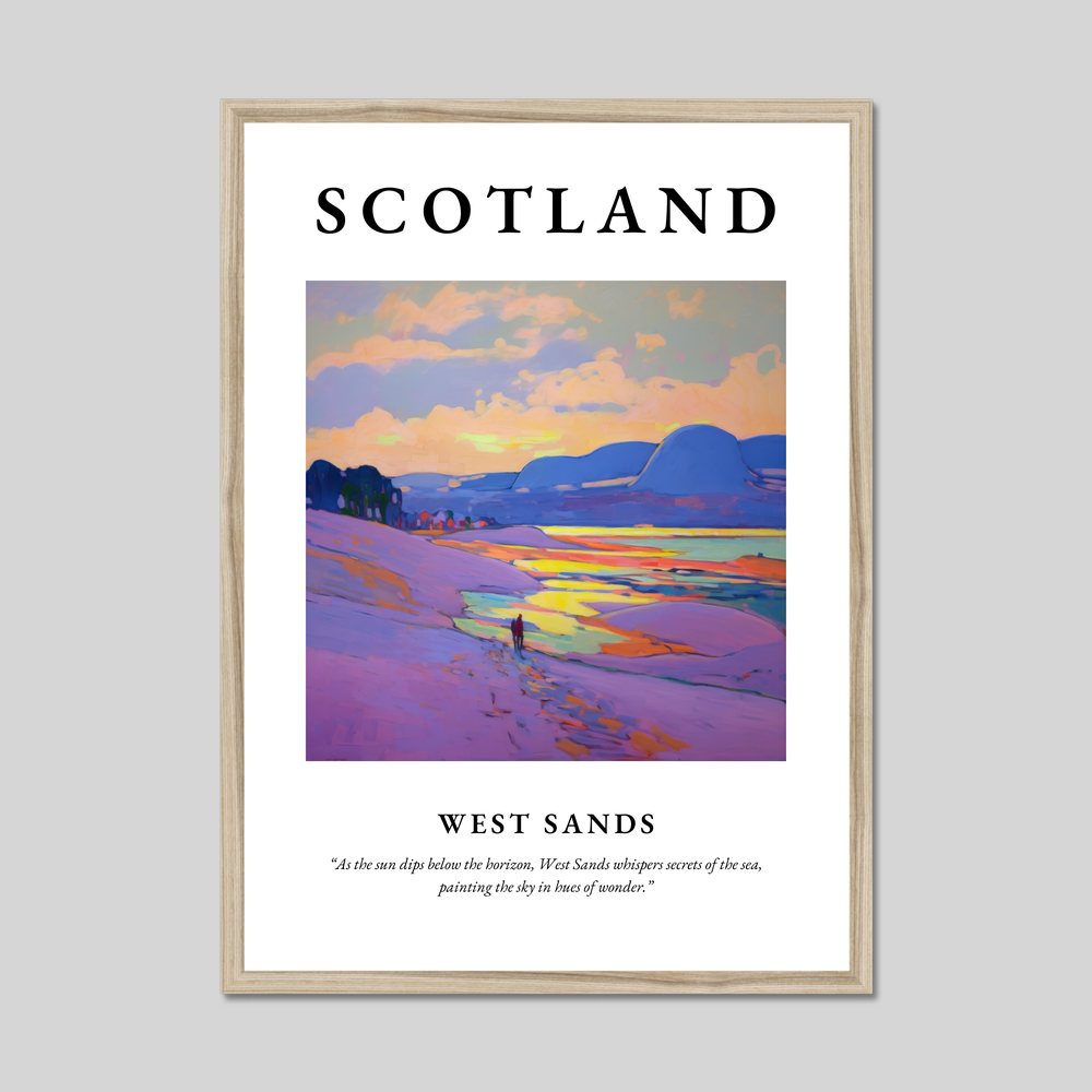 Poster in a natural frame with the word Scotland