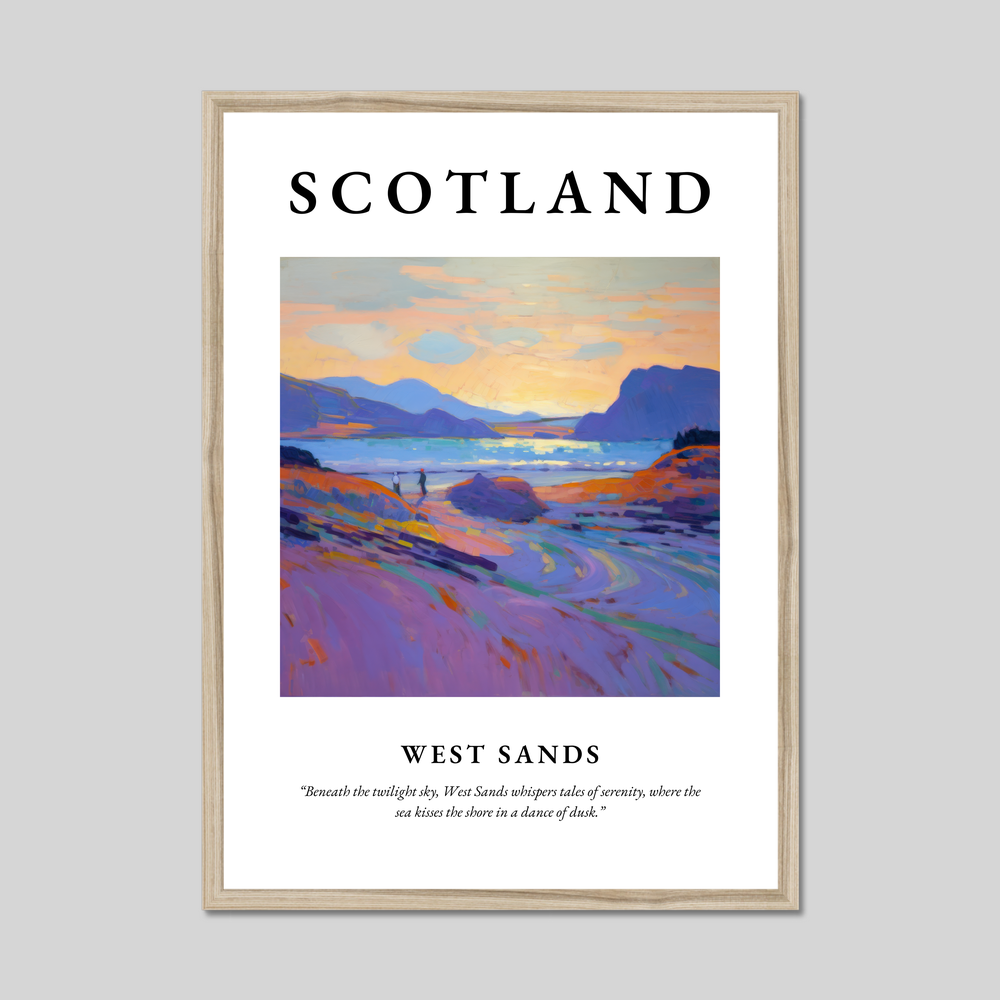 Poster in a natural frame with the word Scotland