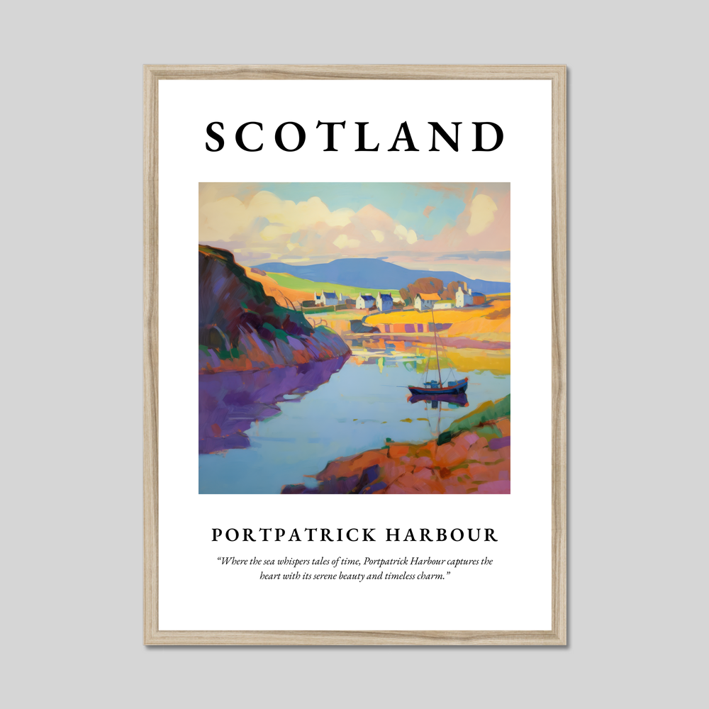 Poster in a natural frame with the word Scotland