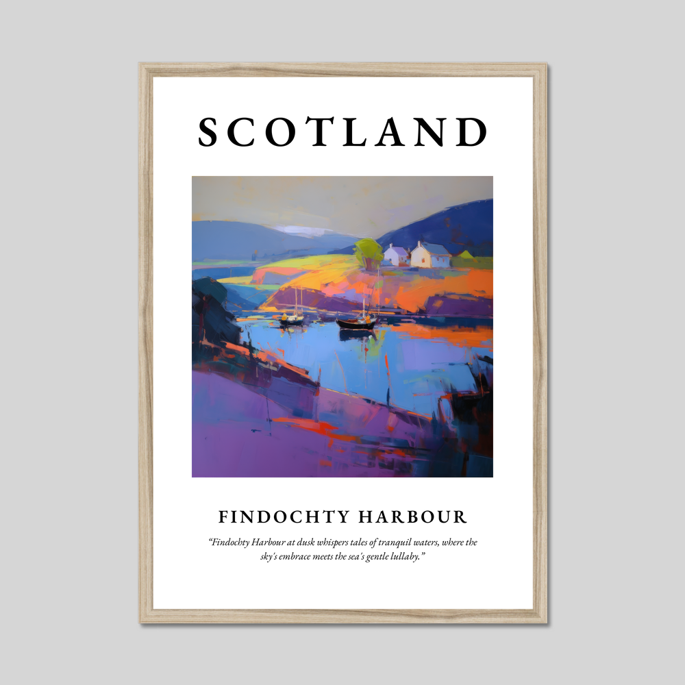 Poster in a natural frame with the word Scotland