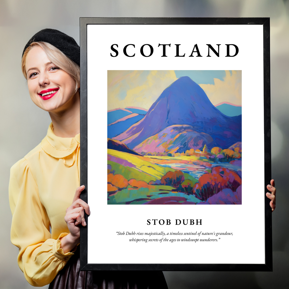 Person holding a poster of Stob Dubh