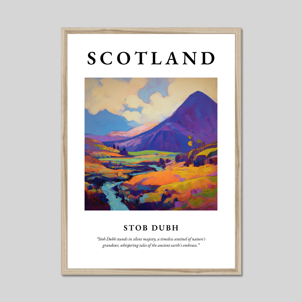 Poster in a natural frame with the word Scotland