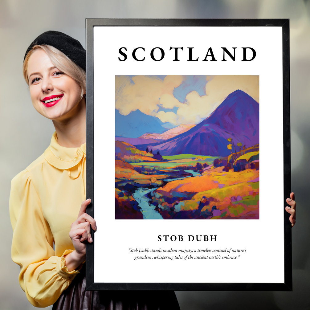 Person holding a poster of Stob Dubh