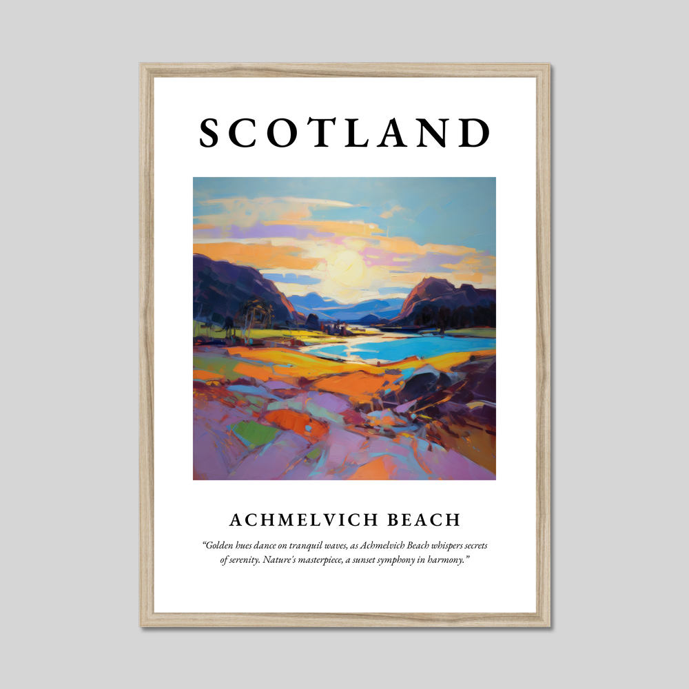 Poster in a natural frame with the word Scotland