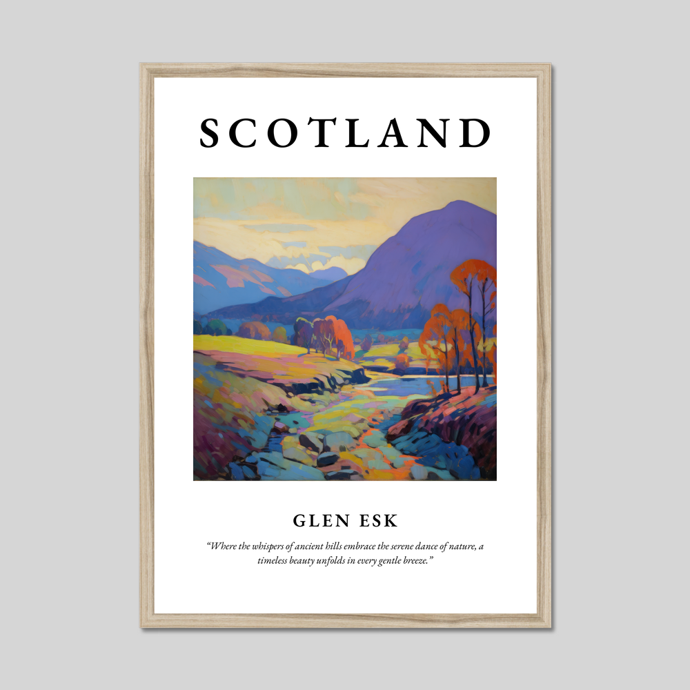 Poster in a natural frame with the word Scotland