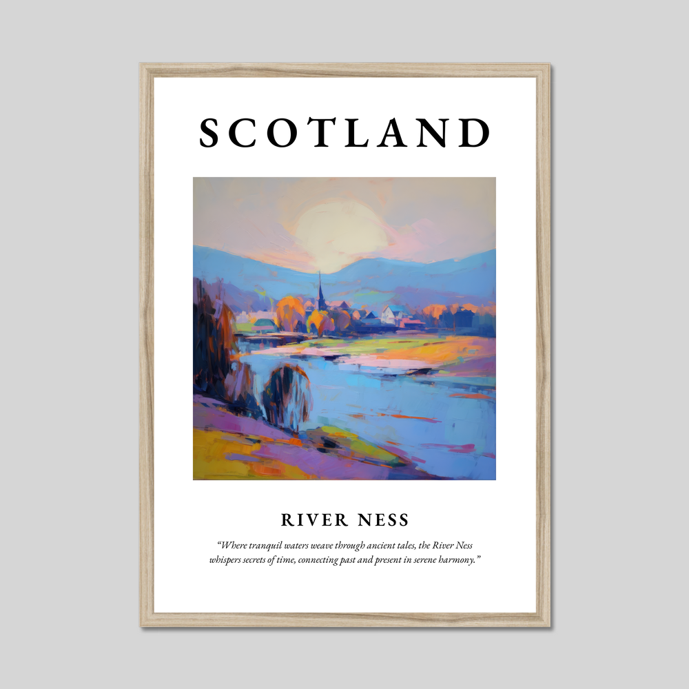 Poster in a natural frame with the word Scotland