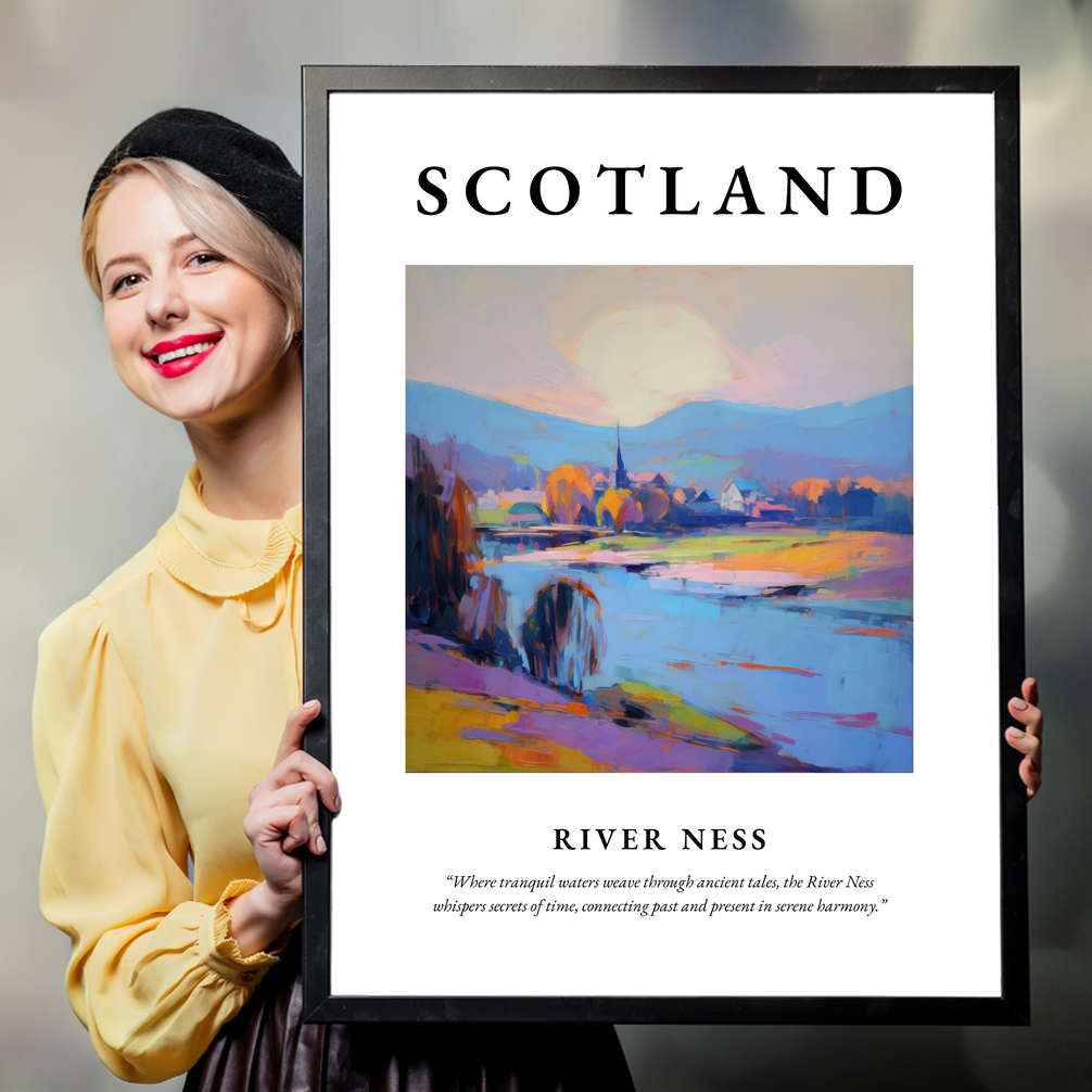 Person holding a poster of River Ness