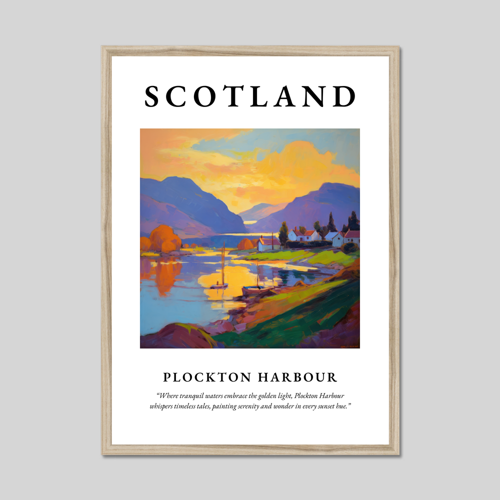 Poster in a natural frame with the word Scotland