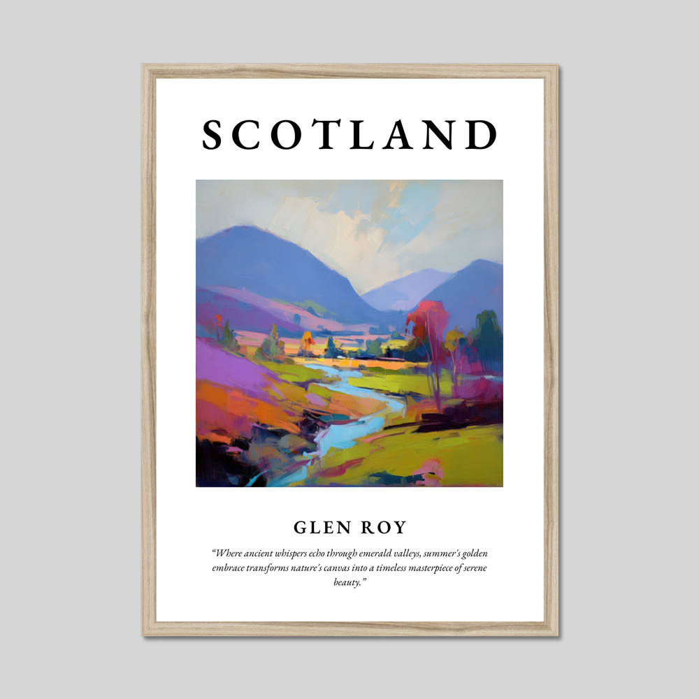 Poster in a natural frame with the word Scotland