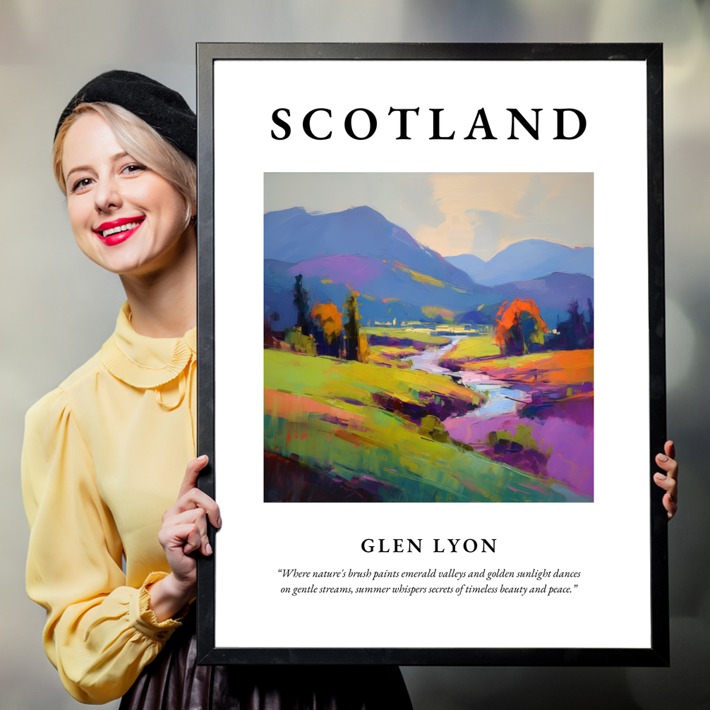 Person holding a poster of Glen Lyon