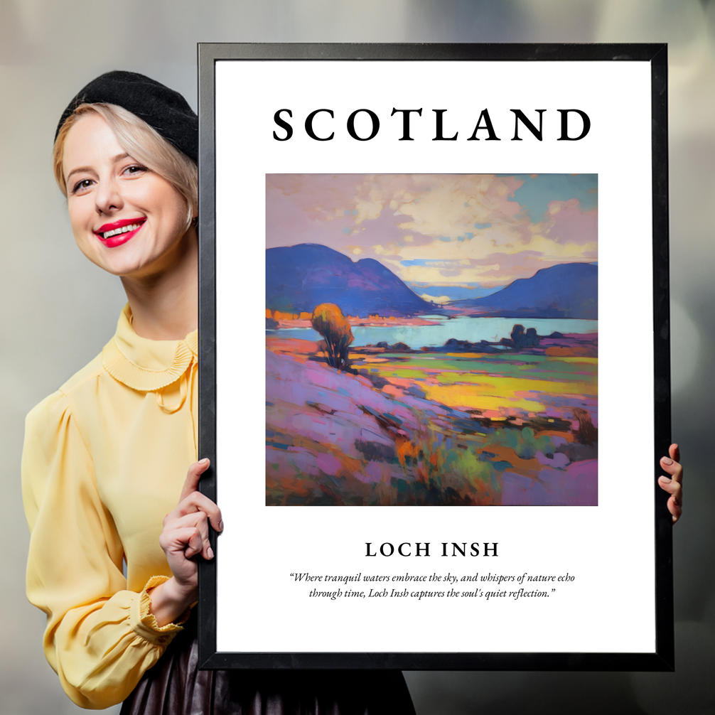 Person holding a poster of Loch Insh