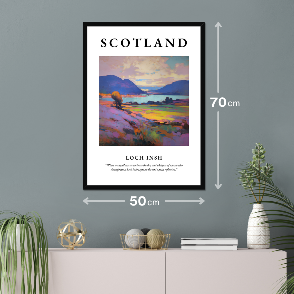 Poster of Loch Insh hanging on a wall