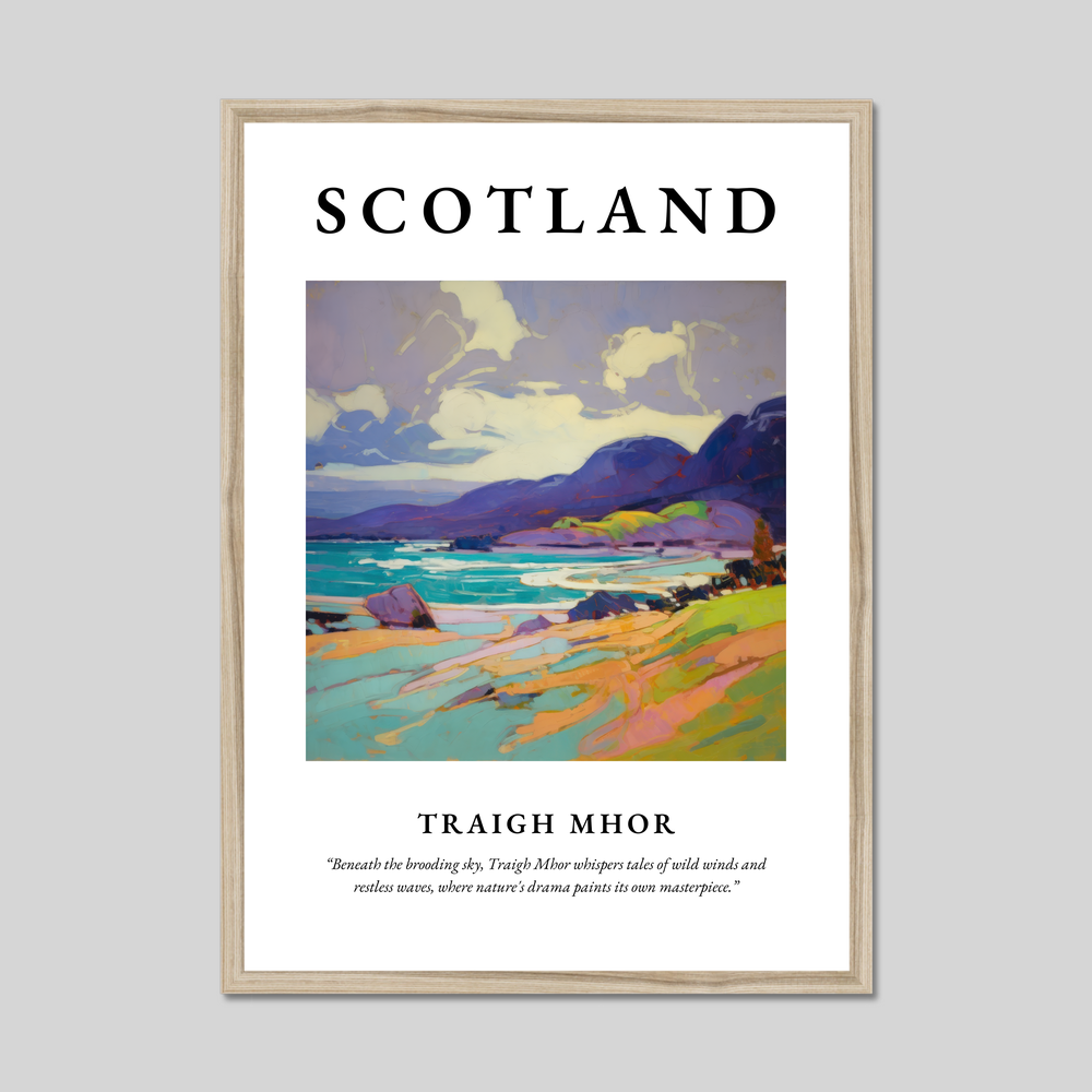 Poster in a natural frame with the word Scotland