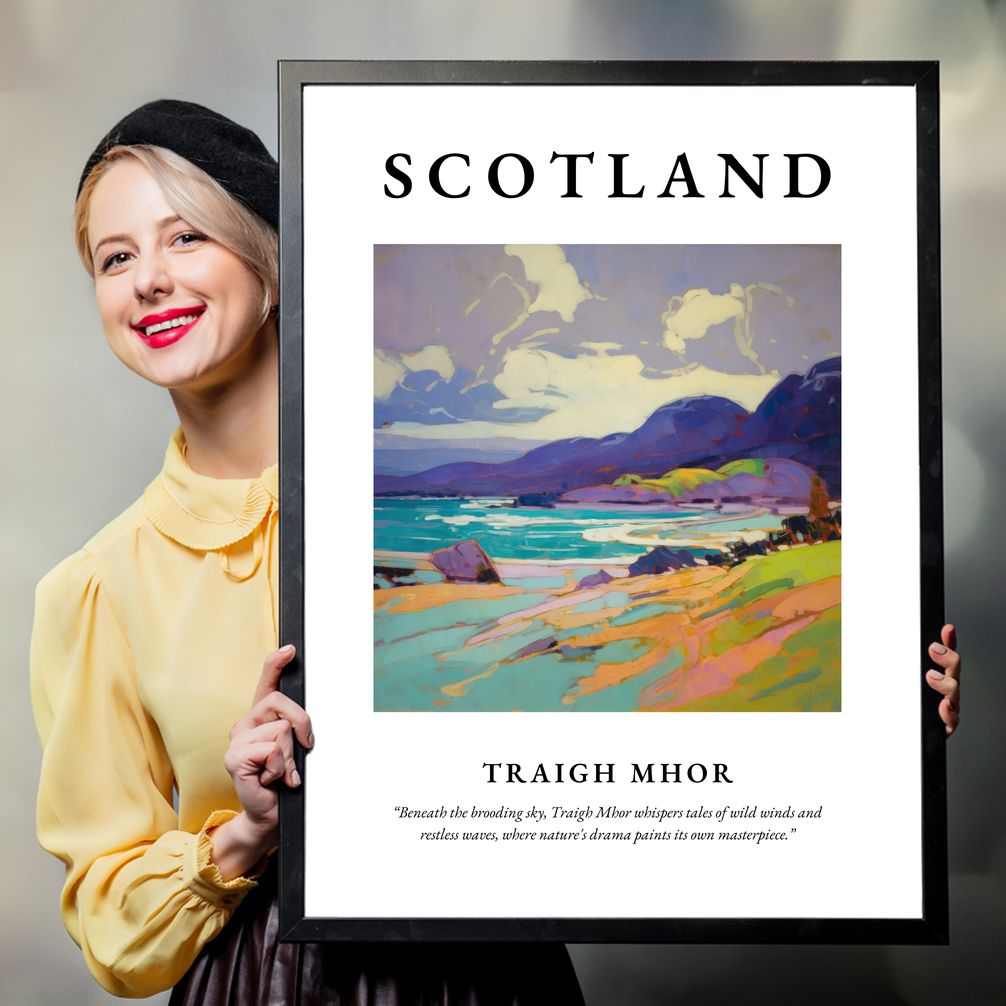 Person holding a poster of Traigh Mhor