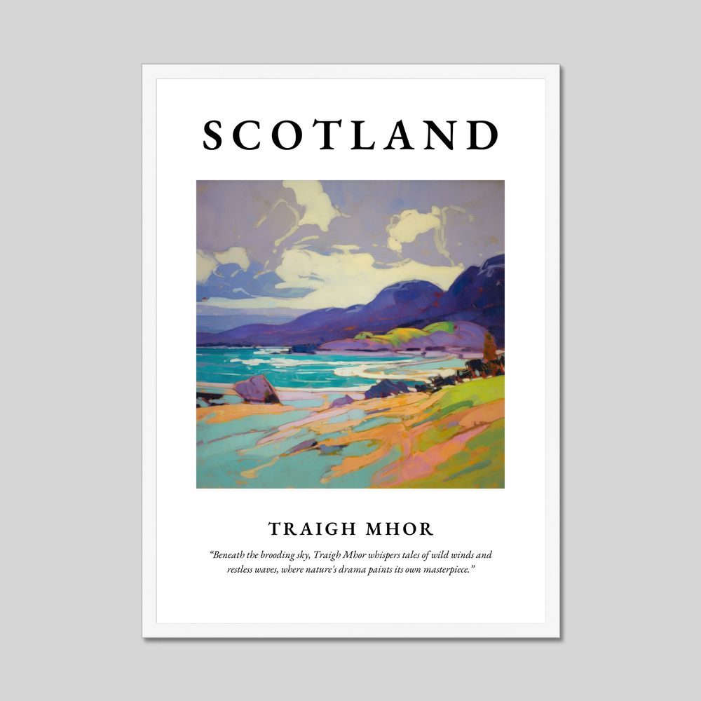 Poster in a white frame with the word Scotland