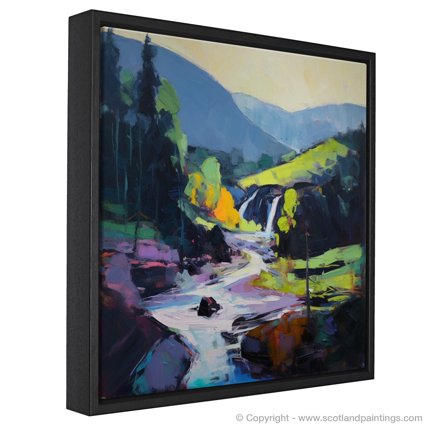 Cascading Majesty: An Expressionist Tribute to Black Spout Waterfall, Pitlochry