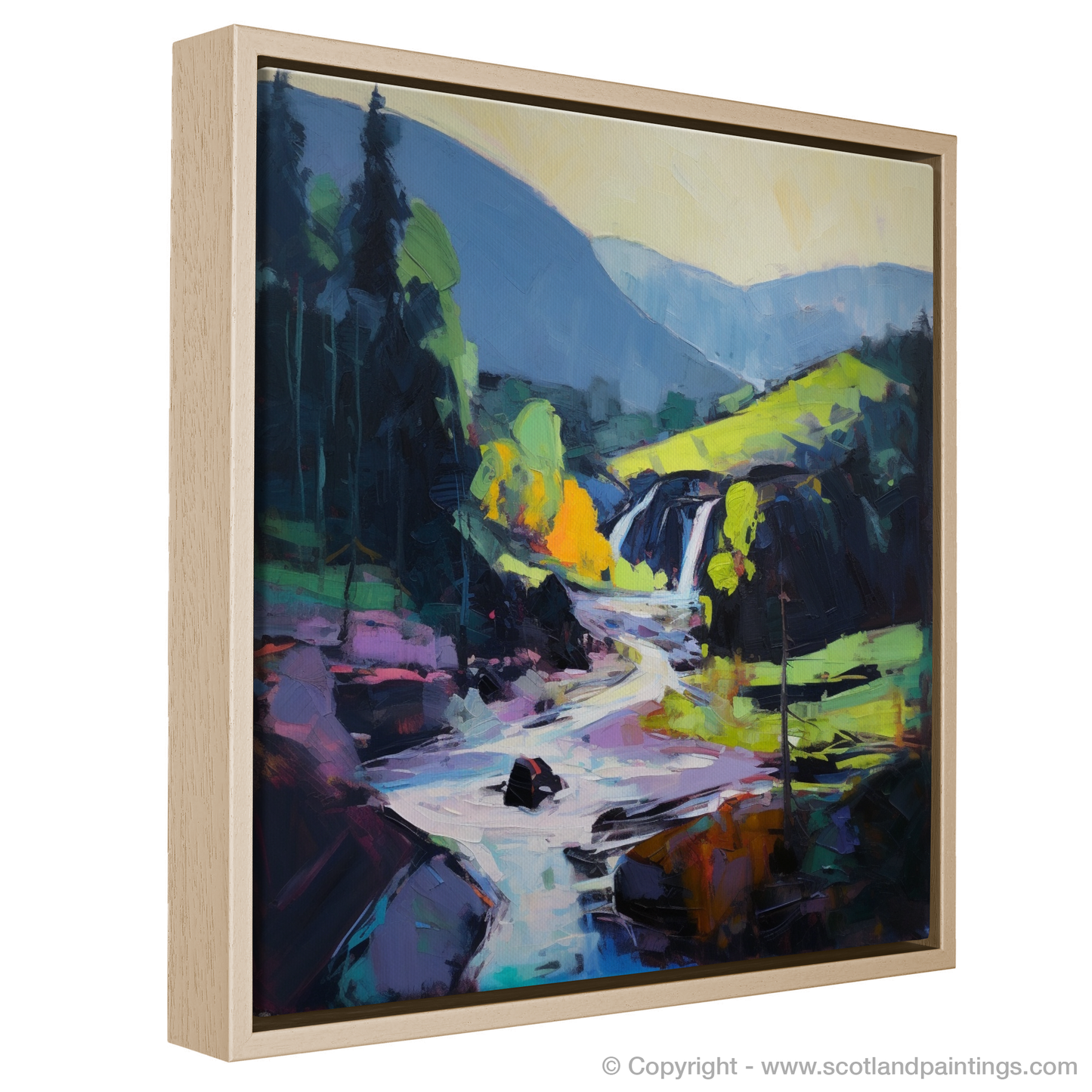 Cascading Majesty: An Expressionist Tribute to Black Spout Waterfall, Pitlochry