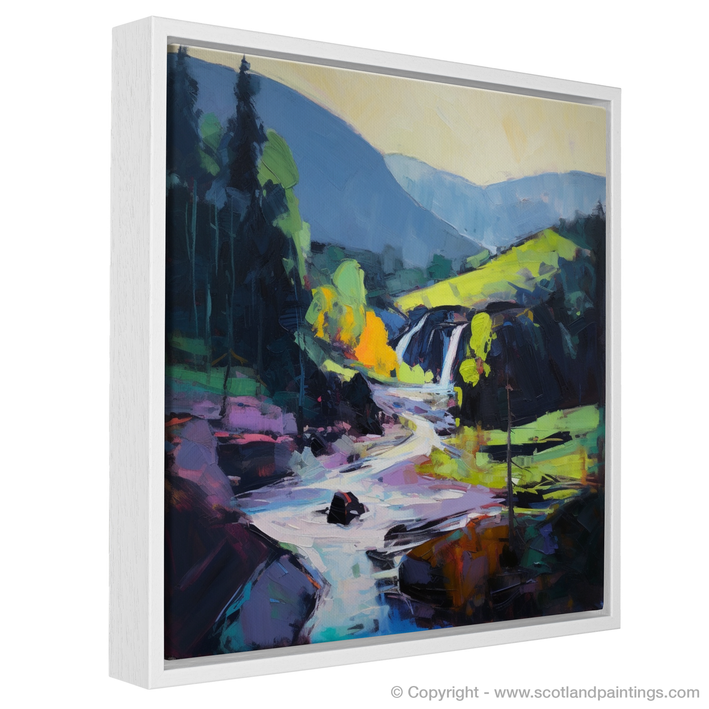 Cascading Majesty: An Expressionist Tribute to Black Spout Waterfall, Pitlochry