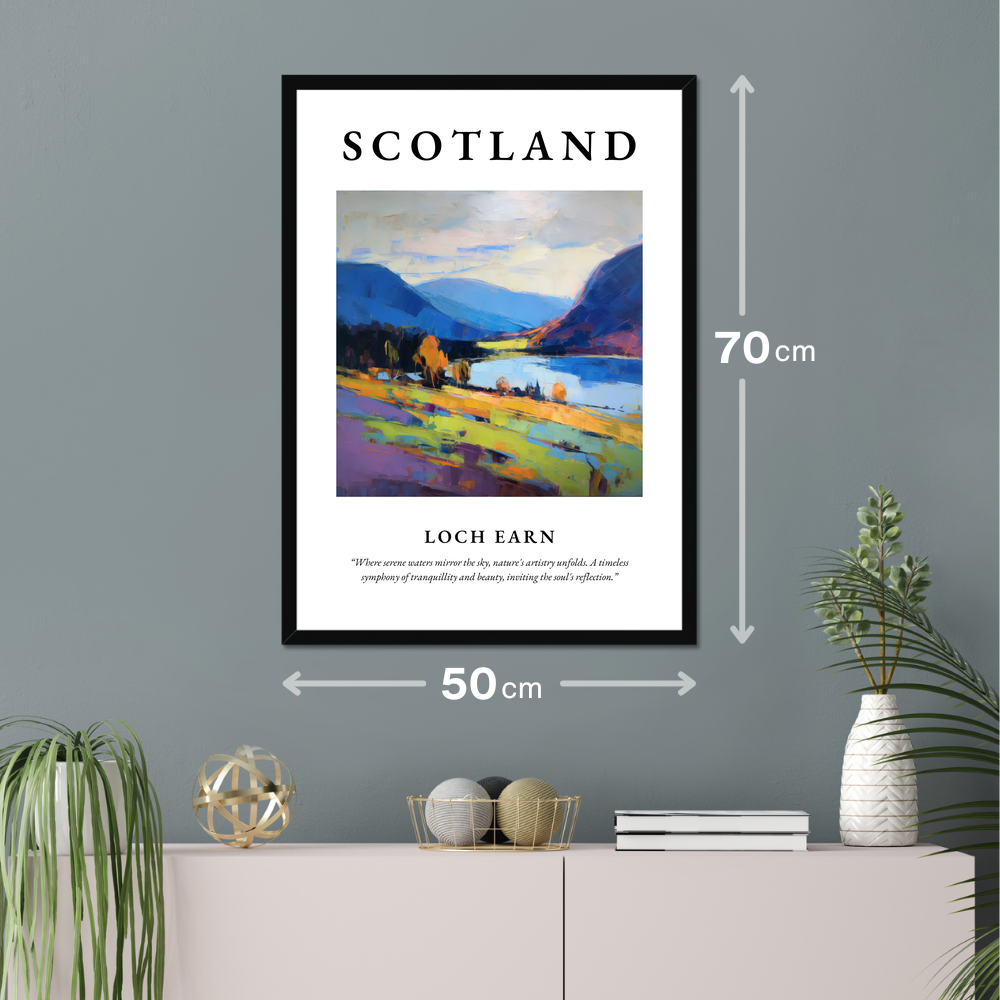 Poster of Loch Earn hanging on a wall