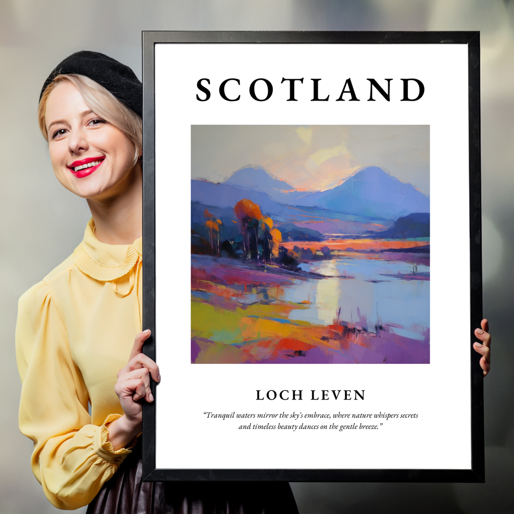 Person holding a poster of Loch Leven