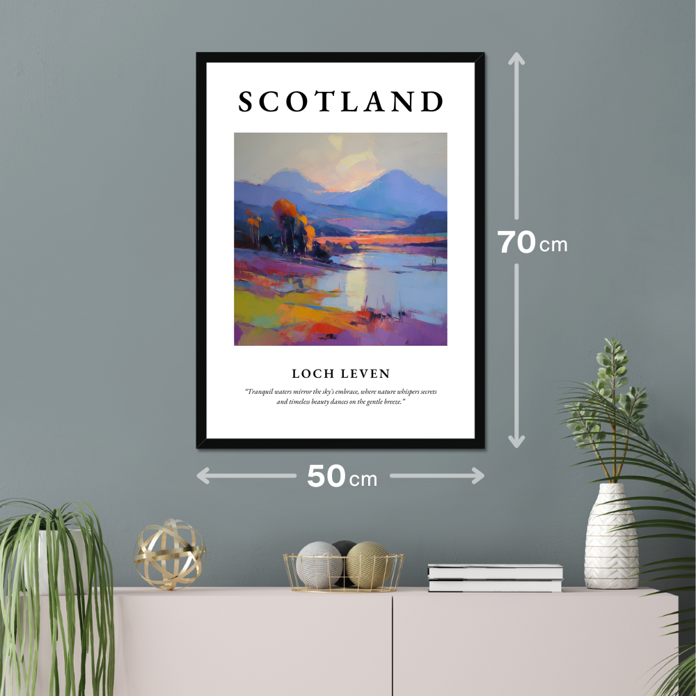 Poster of Loch Leven hanging on a wall