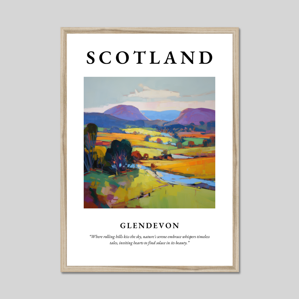 Poster in a natural frame with the word Scotland