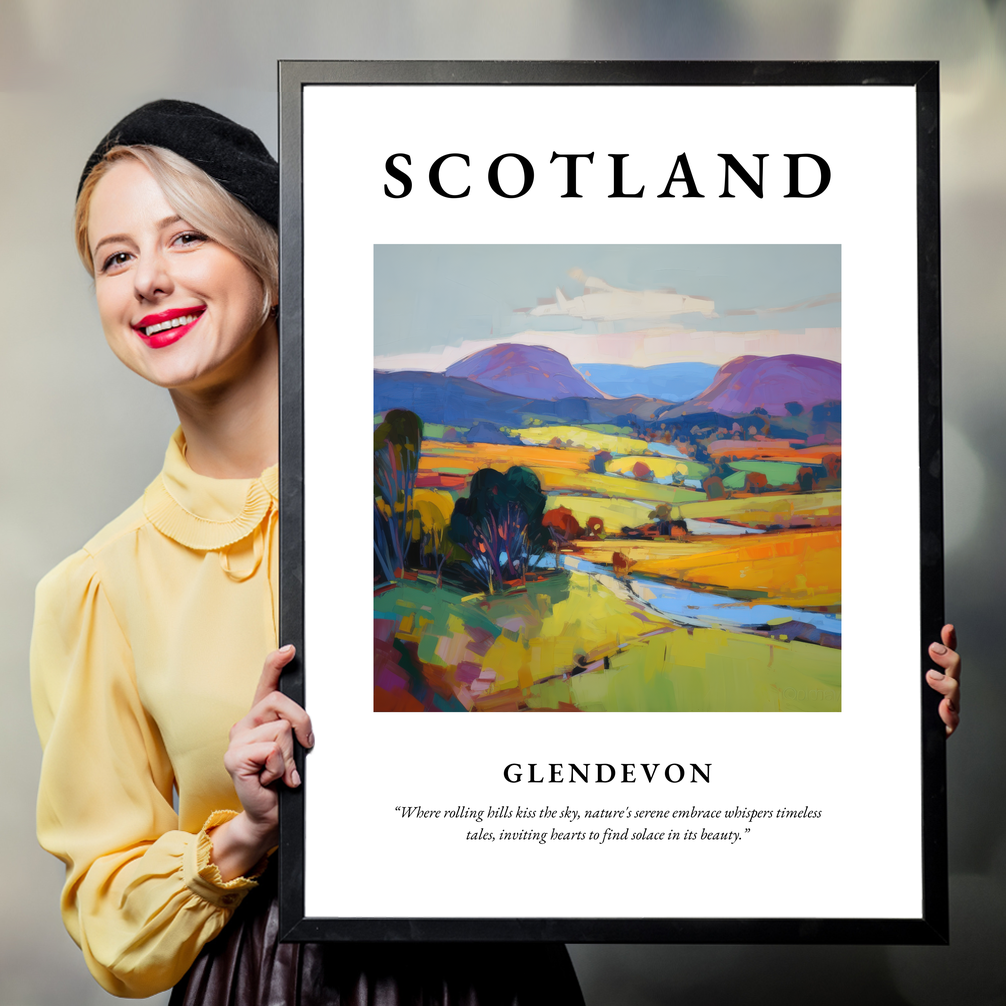 Person holding a poster of Glendevon