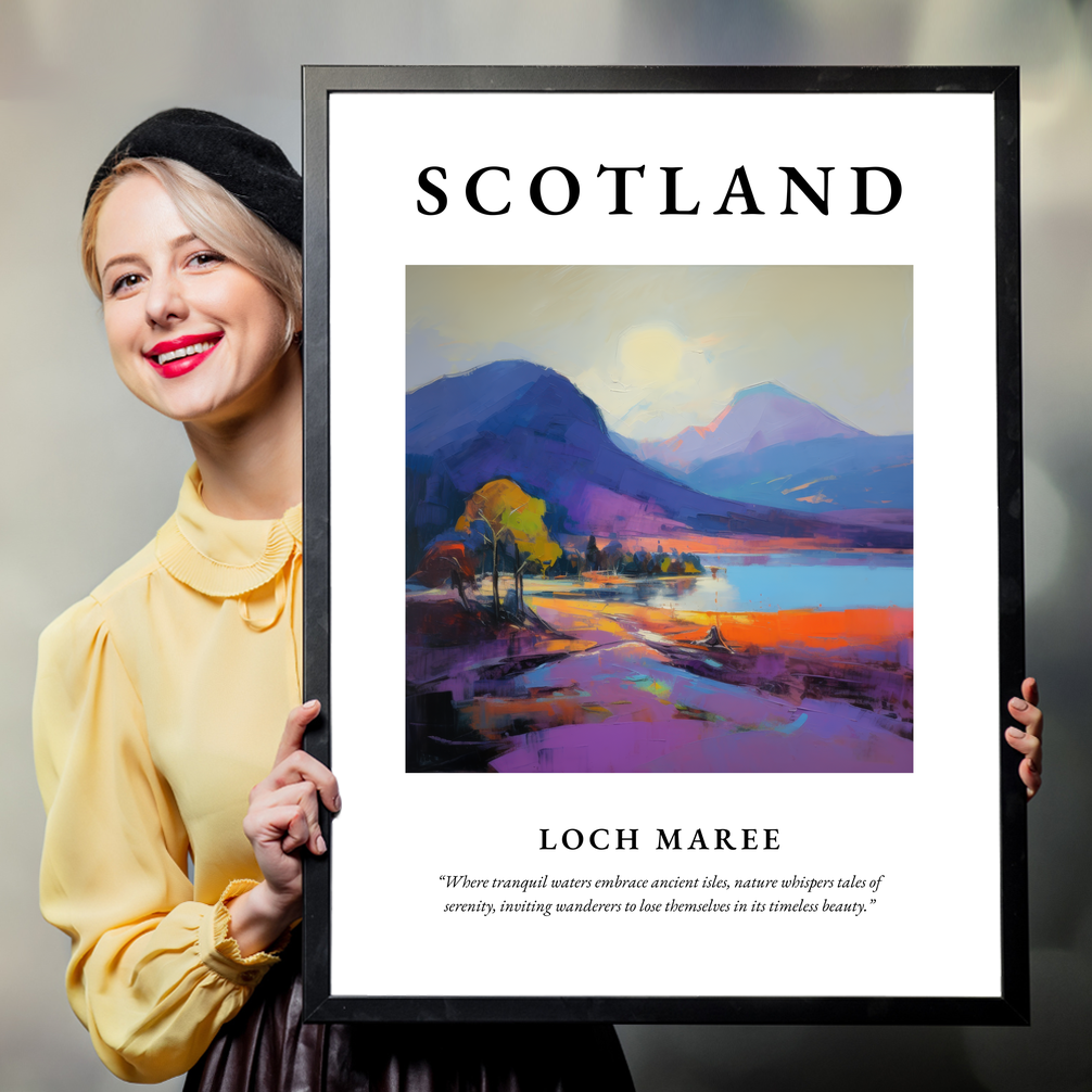 Person holding a poster of Loch Maree