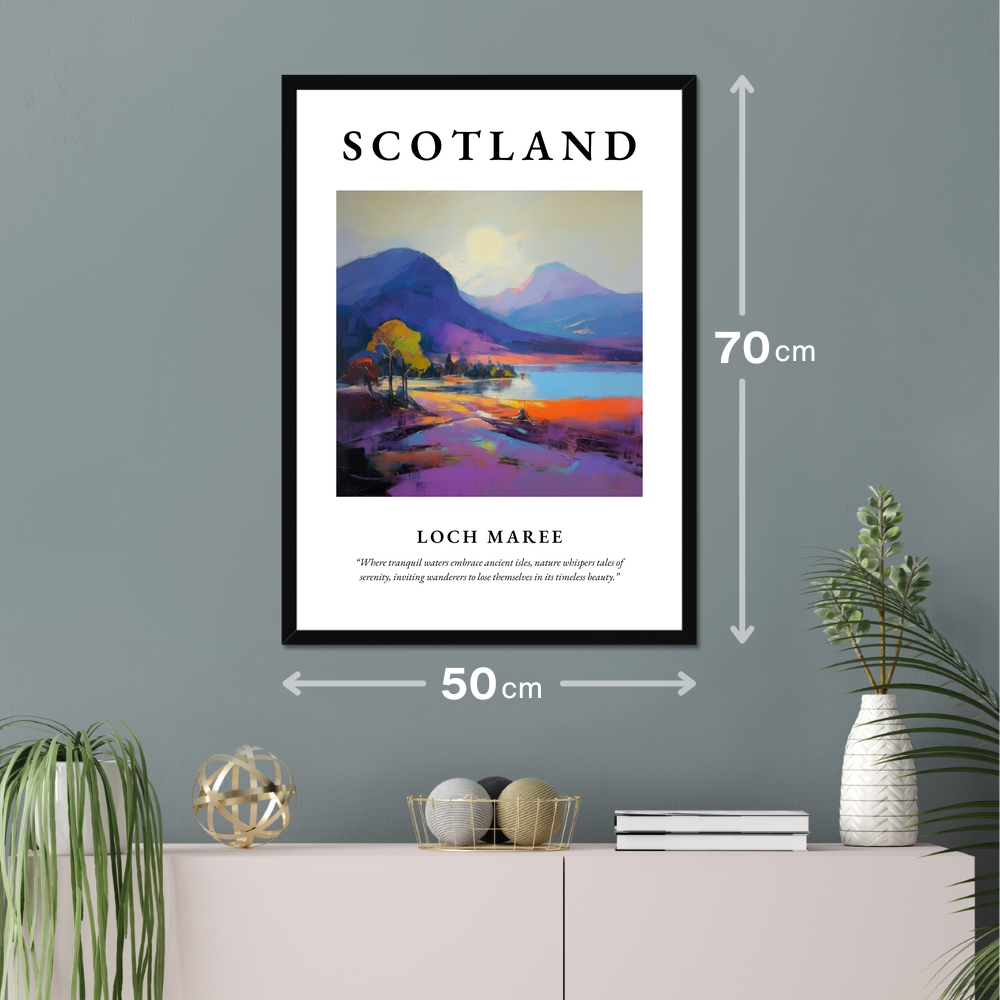 Poster of Loch Maree hanging on a wall