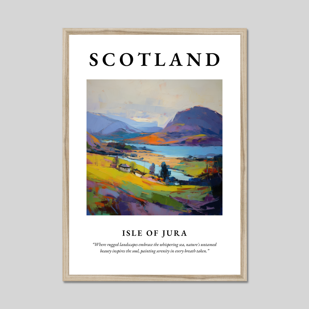 Poster in a natural frame with the word Scotland