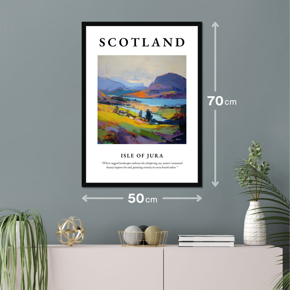 Poster of Isle of Jura hanging on a wall