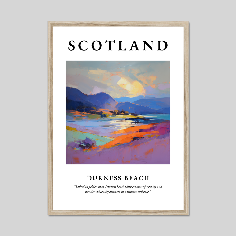 Poster in a natural frame with the word Scotland