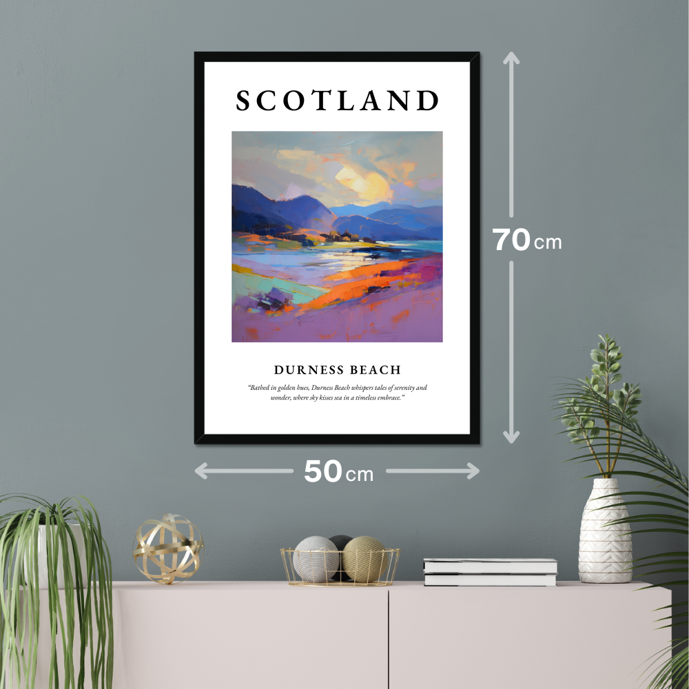 Poster of Durness Beach hanging on a wall