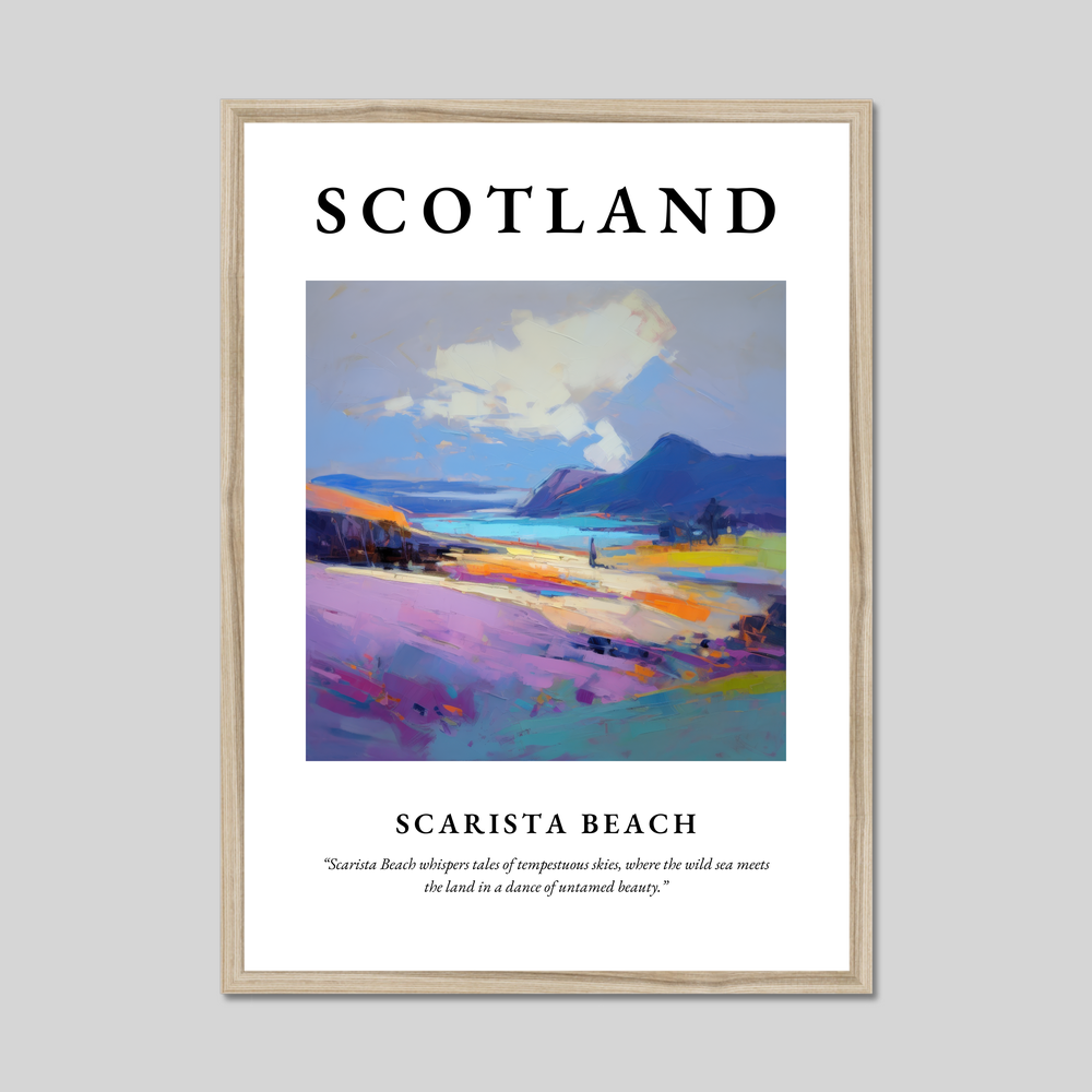 Poster in a natural frame with the word Scotland