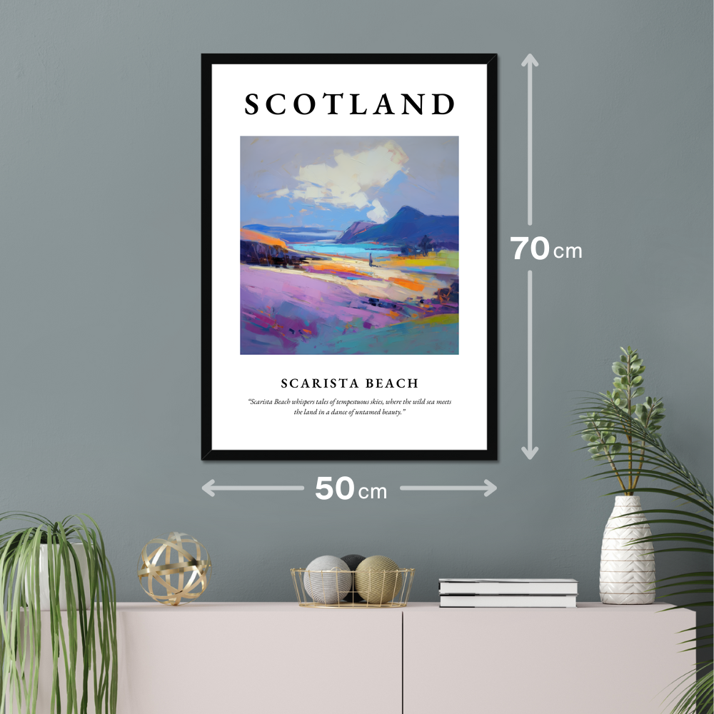 Poster of Scarista Beach hanging on a wall